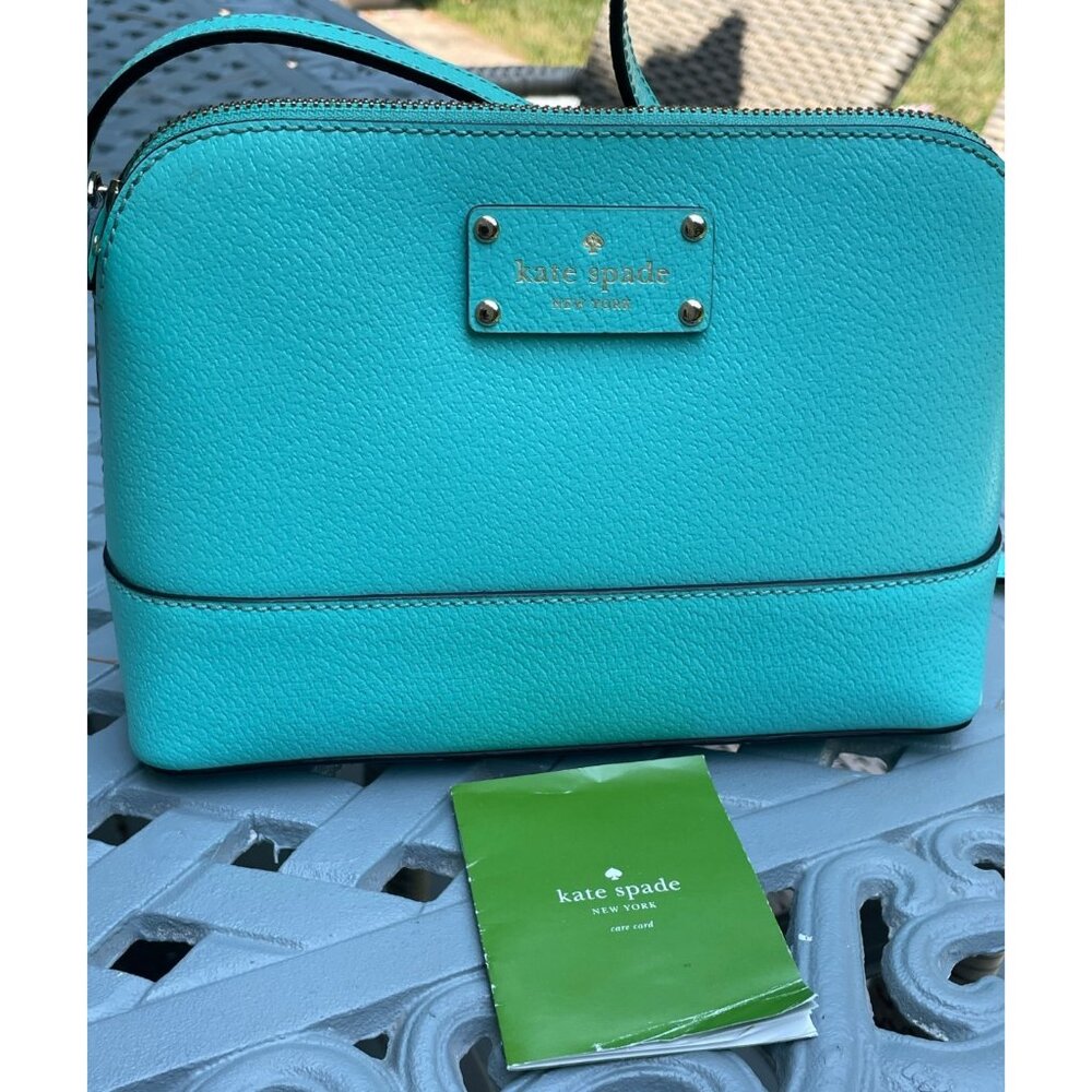 Kate Spade Mint Green Pebbled Leather Zip Shoulder Crossbody Bag NWOT